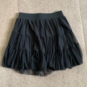 Studio Y Black Tiered Mesh Mini Skirt